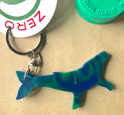 Dolphin Key Ring Mother Earth Green Made from Drink bottle lids in Australia