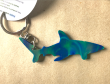 Load image into Gallery viewer, Shark Key Ring Mother  Earth Green Made from Drink bottle lids in Australia