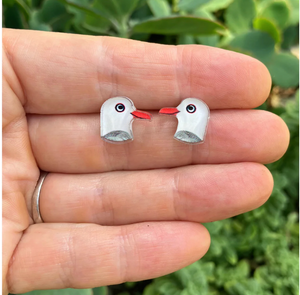 SeaGull  studs by  in Australia from recycled Acrylic, Smyle Designs
