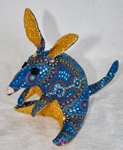 Sky Bilby soft plushy toy Aboriginal Fabric : Suitable under 3 years