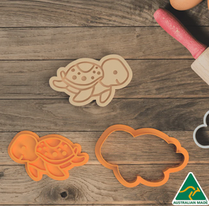 Turtle Cookie Cutter  set with Embosser 7 CM, Australian Cookie Cutters