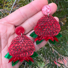 Load image into Gallery viewer, Waratah  earrings  By Oh Pluto made in Australia