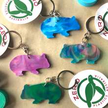 Load image into Gallery viewer, A Wombat  Key Ring Mother Earth Green  Made from Drink bottle lids in Australia