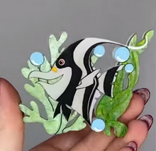 Load image into Gallery viewer, Magnificent Moorish Idol Brooch (Anglefish) by Daisy Jean
