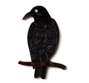 Australian Raven Brooch By Martini Slippers.