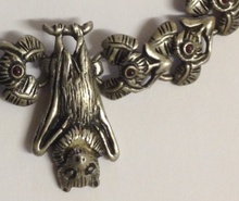Load image into Gallery viewer, Bat Pewter Necklace  Antique silver : Peek- a- Boo