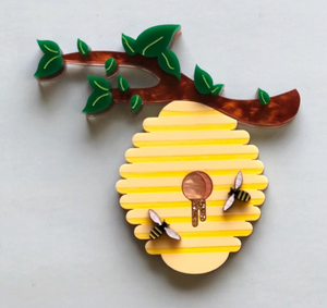 Bee Hive Brooch  by Mox + co