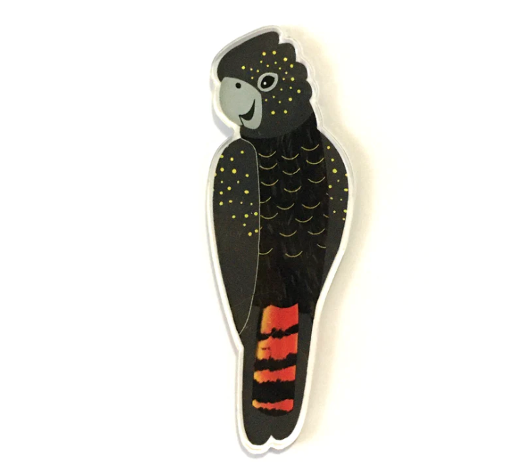 Black Cockatoo Brooch by Smyle Made in Australia from recycled Acrylic