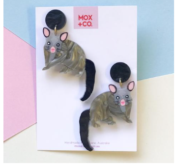 Brushtail Possum Dangles  by Mox + co