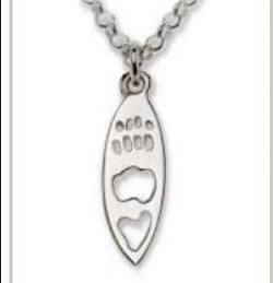 Numbat Silver footprint Necklace, Bushprints Jewllery