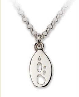 Quokka Silver Footprint Necklace,  Bushprints Jewllery