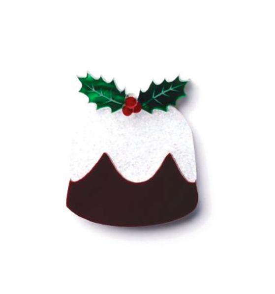 Christmas Pudding Brooch By Martini Slippers