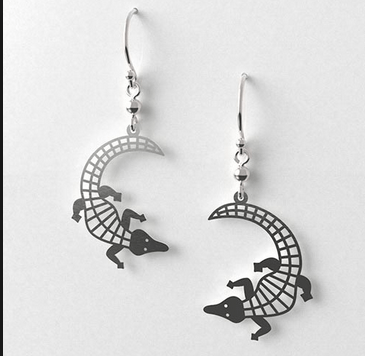Crocodile earrings allegria rocklilywombats