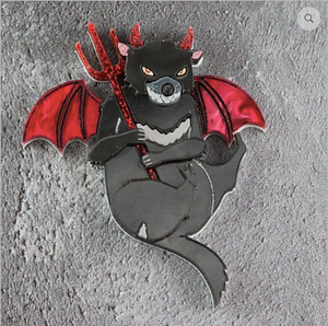 Devilish Tasmanian Devil Necklace comes with free glue on brooch back By Gory Dorky / Puddle and Squeak Includes postage in Aust
