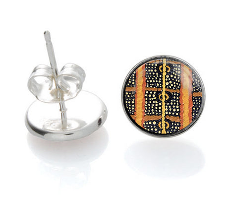 Caterpilla  Stud Earrings, Aboriginal designs, Allegria Designs