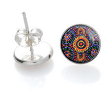 Load image into Gallery viewer, Sisters Picking Wildflowers  Earrings, Aboriginal designs, Allegria Designs