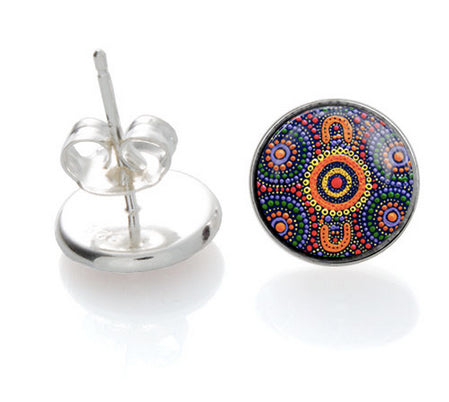 Sisters Picking Wildflowers  Earrings, Aboriginal designs, Allegria Designs