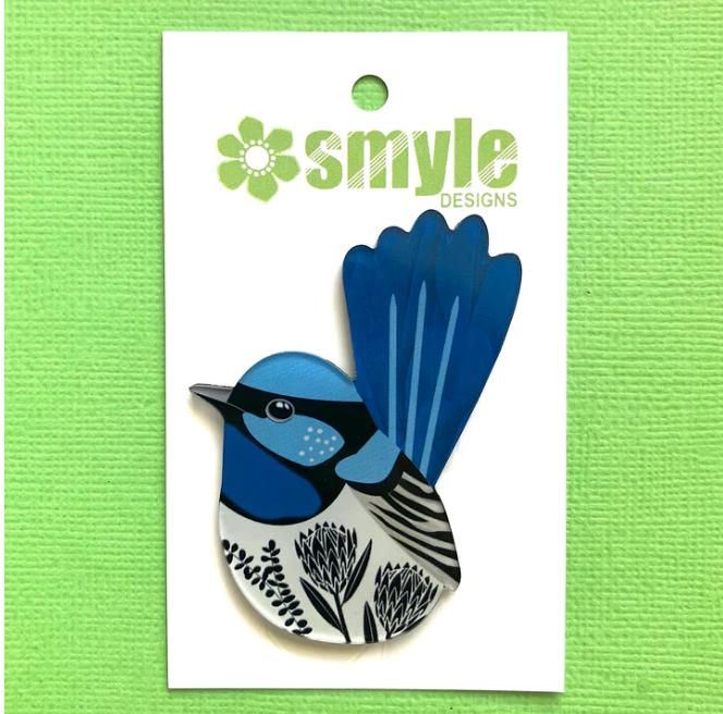 Blue wren deals brooch