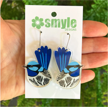 Load image into Gallery viewer, Fairy Wren Earrings by Smyle Made in Australia from recycled Acrylic