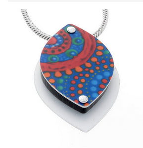 Family Picking Wildflowers Pendant necklace, Aboriginal designs, Allegria Designs