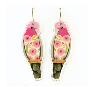 Galah  Earrings  Made in Australia from recycled Acrylic, Smyle Designs
