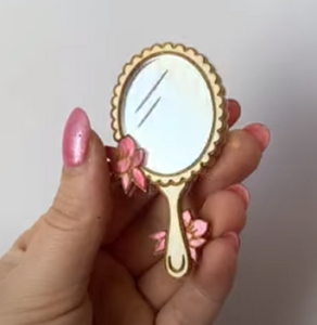 Hand Mirror  Brooch by Daisy Jean.