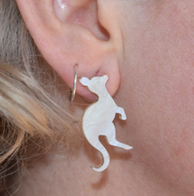 Load image into Gallery viewer, Kangaroo studs white sparkle By Dianna