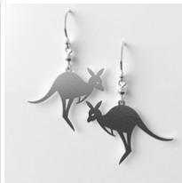 Kangaroo earrings allgreia rocklilywombats