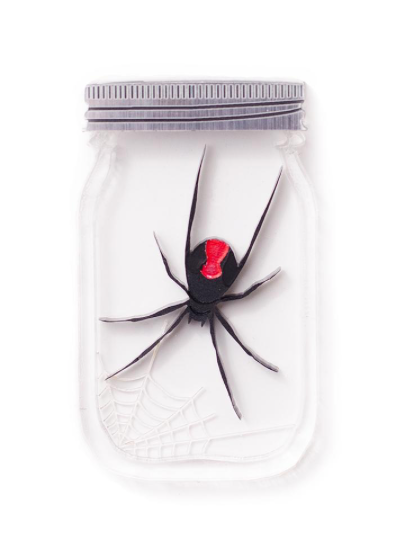 Killer Red Back Spider Brooch  By Martini Slippers