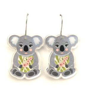 Koala  Earrings   Made in Australia from recycled acrylic, Smyle Designs