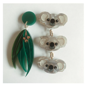 Koala and Gum leaves Dangles by Mox + co