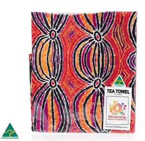 Liddy Walker  Aboriginal design tea towel, made in Australia
