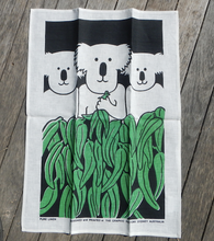 Load image into Gallery viewer, Koala family of 3 Cotton Drill Apron + Linen tea Towel SET