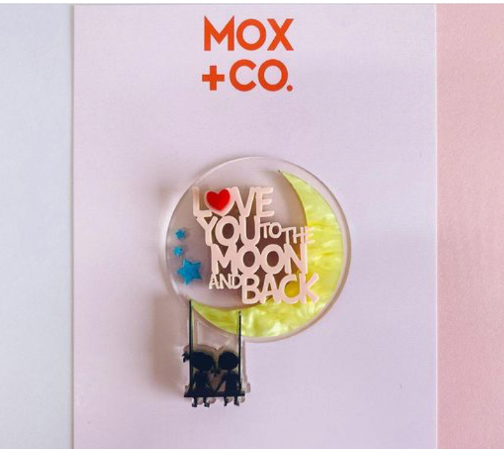 Love you to the Moon  Brooch  by Mox + co