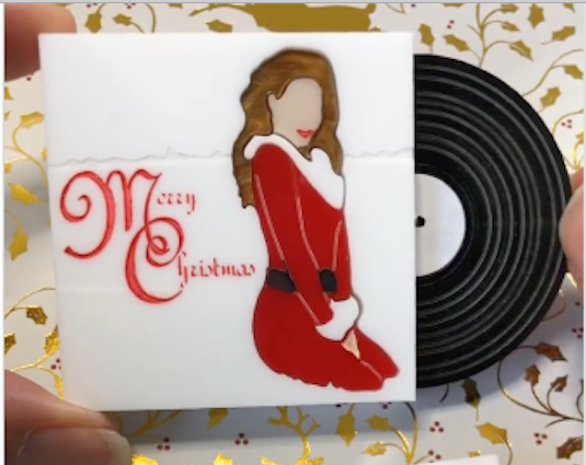 Merry Christmas Album Interactive Brooch  By Martini Slippers