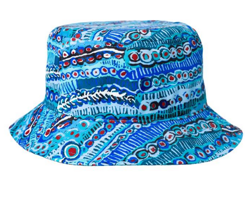 Murdie Morris Blues Aboriginal design  MEDIUM Bucket hat