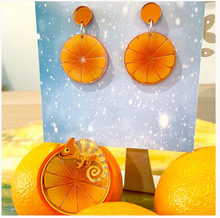 Load image into Gallery viewer, Chameleon  Orange Earrings by Wintersheart