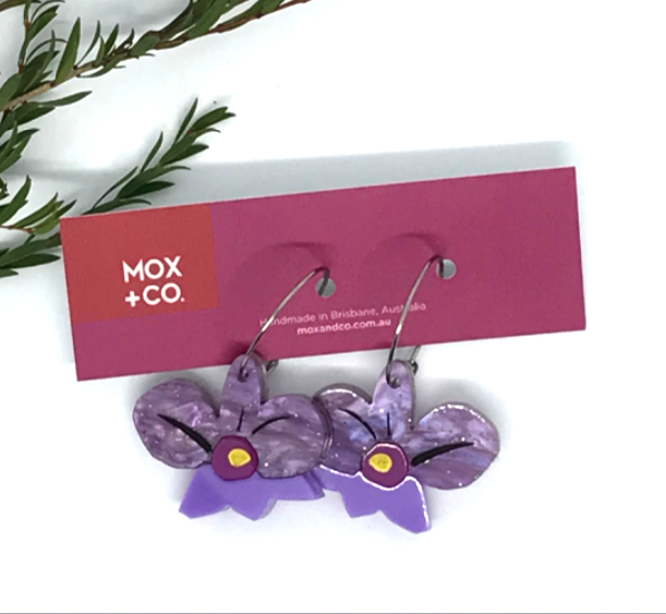 Orchid Blossom Hoops by Mox + co