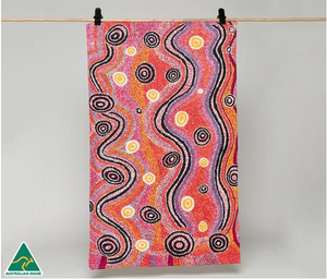 Otto Simms Aboriginal design Tea Towel, made in Australia