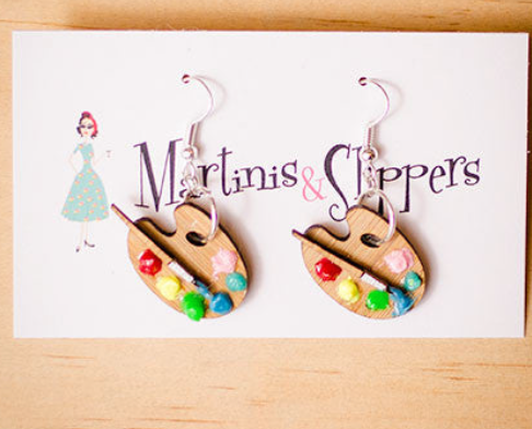 Paint Palette Earrings  By Martini Slippers