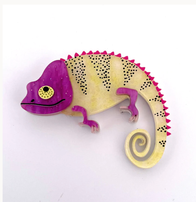 Chameleon  Mini Passionfruit Brooch by Wintersheart last one