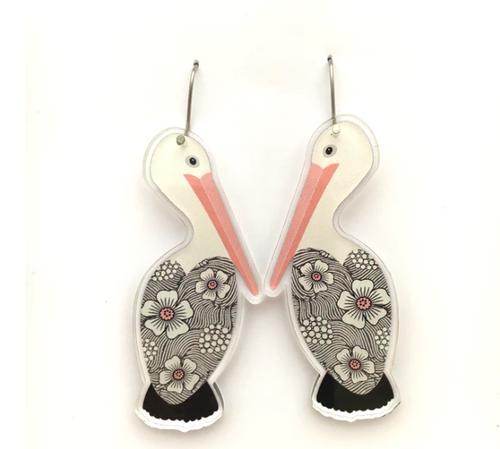 Pelican Earrings  Made in Australia from recycled acrylic, Smyle Designs