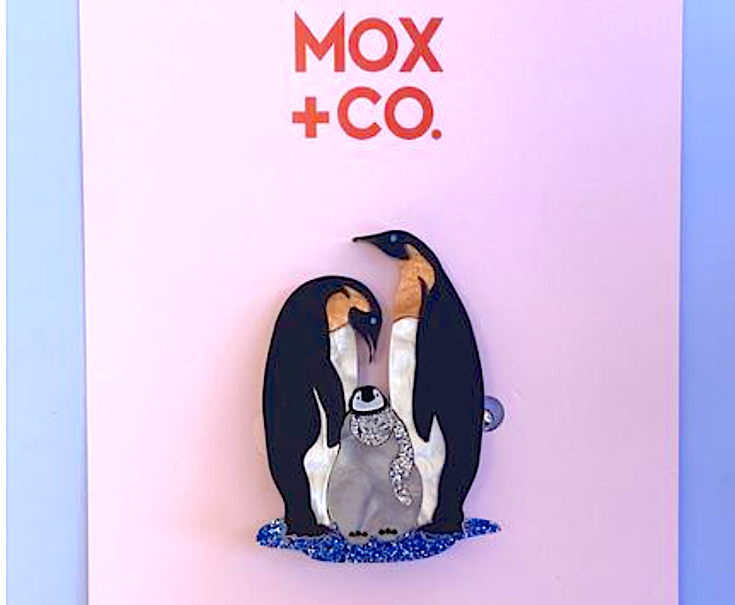 Penquin Family Brooch  by Mox + co