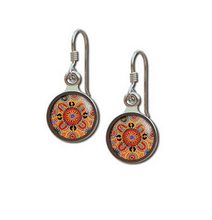 Load image into Gallery viewer, People telling stories earrings round allgeria rocklilywombats