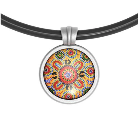 People telling stories Pendant Round, Aboriginal designs, Allegria Designs