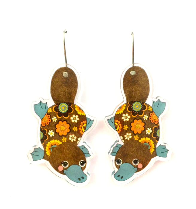 Platypus Earrings by Smyle Made in Australia from recycled acrylic