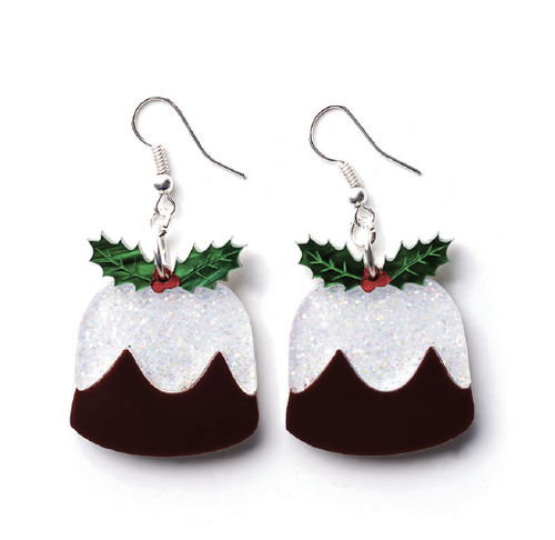 Christmas Pudding Earrings   By Martini Slippers
