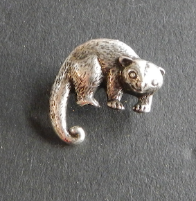 Possum Tiny Pewter PIN Antique silver : Peek- a- Boo