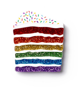 Rainbow Cake Slice Brooch - Glitter By Martini Slippers