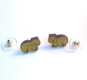 wombats  gold wood 16 mm   studs By Dianna